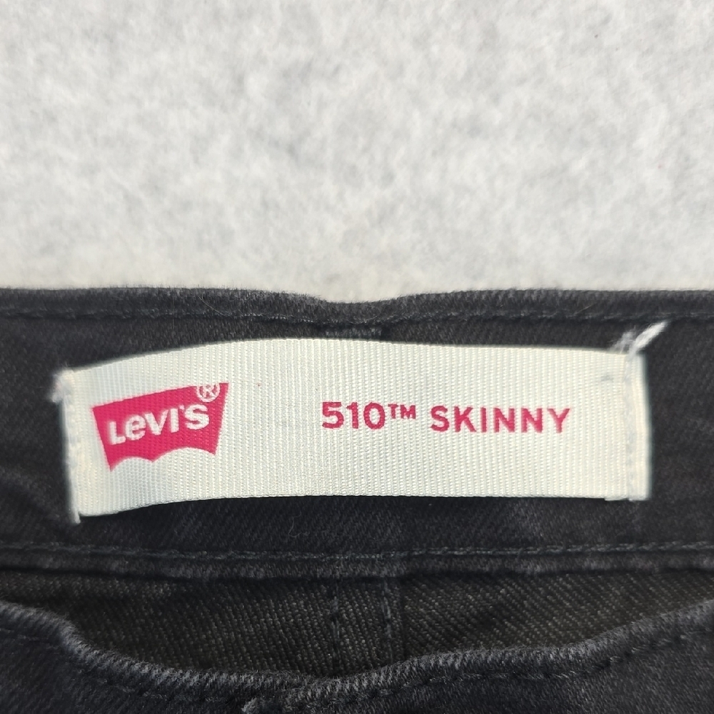Levi’s 510 Skinny Jeans Black Stretch Denim Youth 16 Reg W28 L30 - Picture 2 of 11